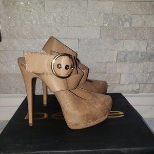 Natural Tan Suede 5 inch Heel